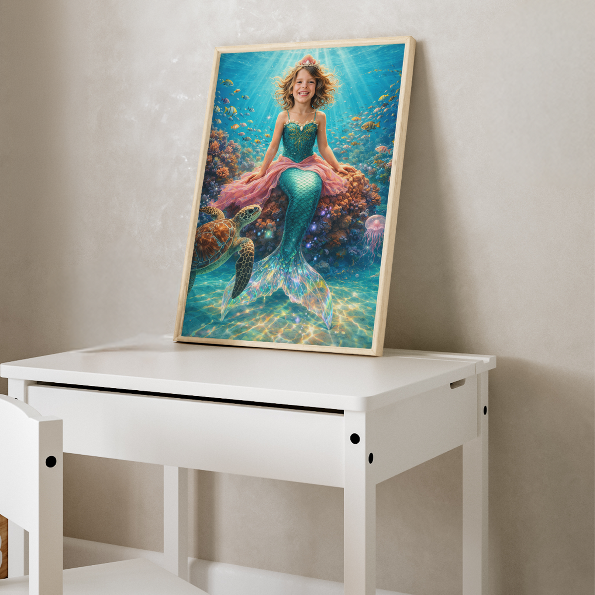 Personalisiertes Kinderposter "Meerjungfrau"