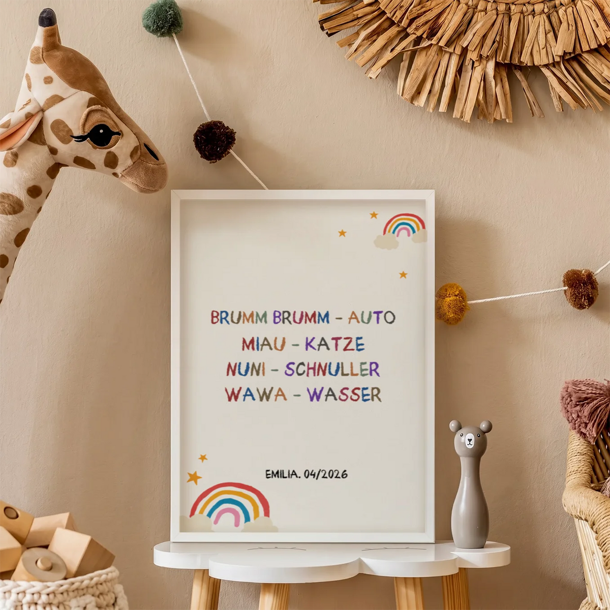 Personalisiertes Poster "Erste Worte"