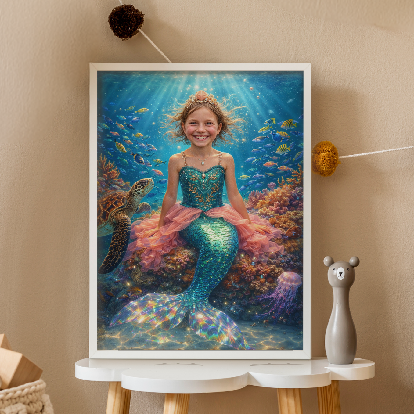 Personalisiertes Kinderposter "Meerjungfrau"