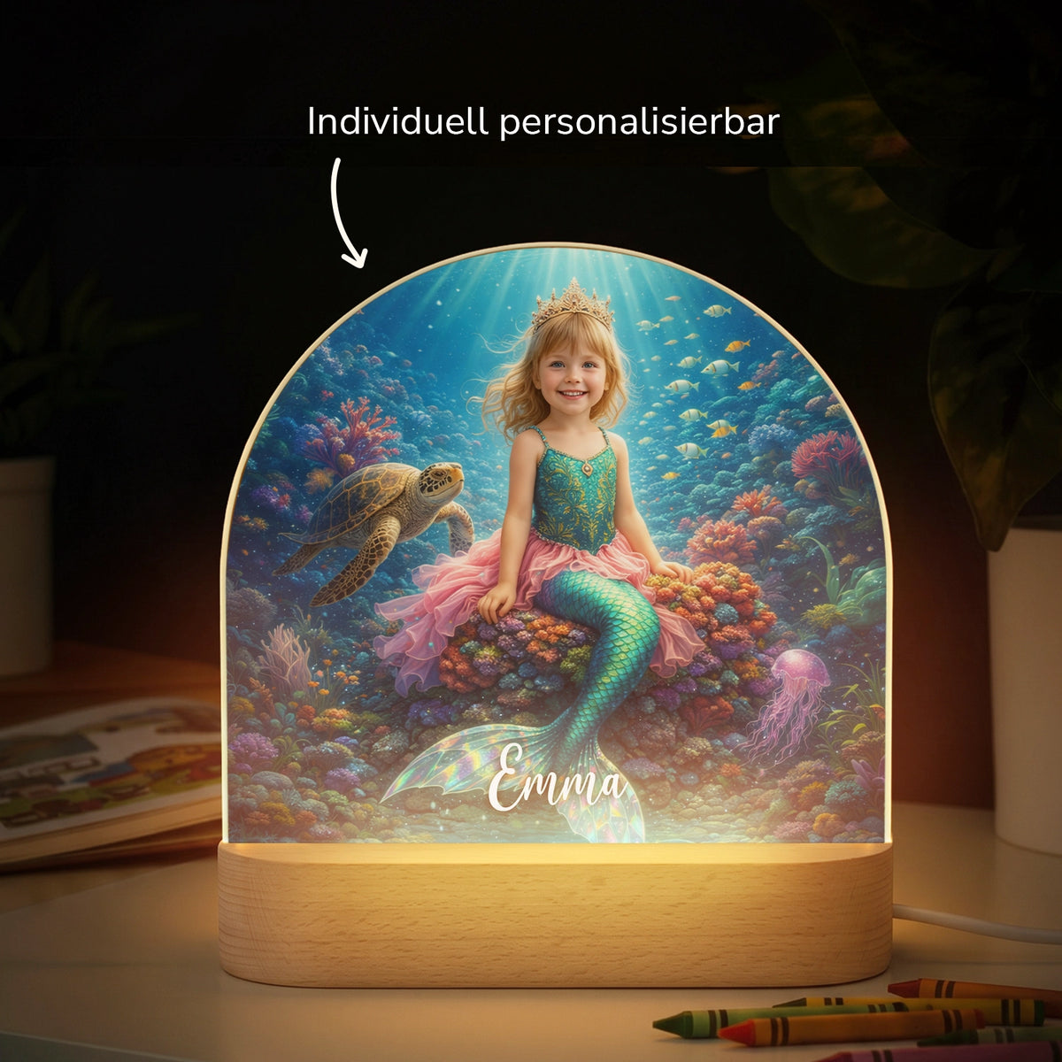 Personalisiertes Nachtlicht "Meerjungfrau" 1