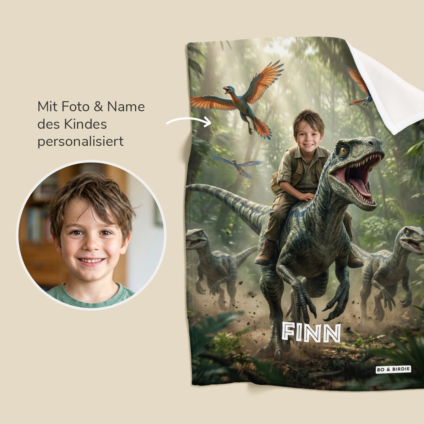 Personalisierte Decke "Dino"