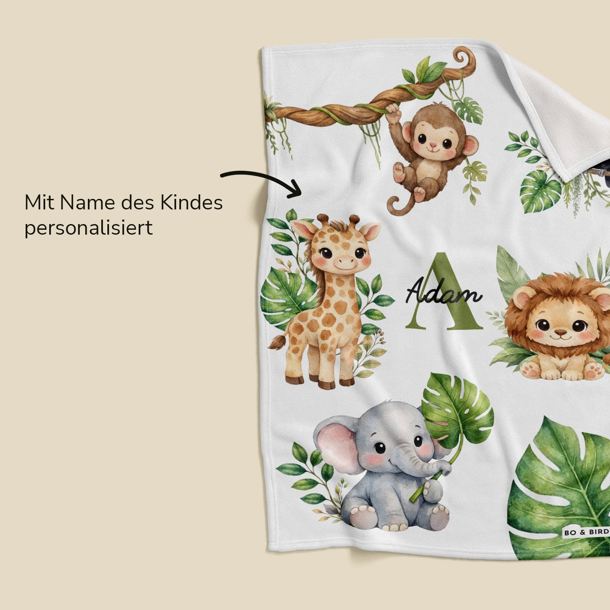 Personalisierte Decke "Safari Tiere"