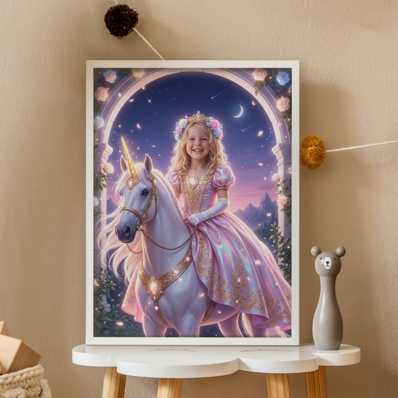 Personalisiertes Kinderposter "Einhorn Prinzessin"
