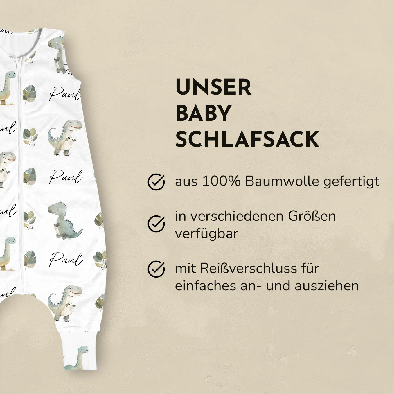 Personalisierter Baby Schlafsack "Tiermotiv"