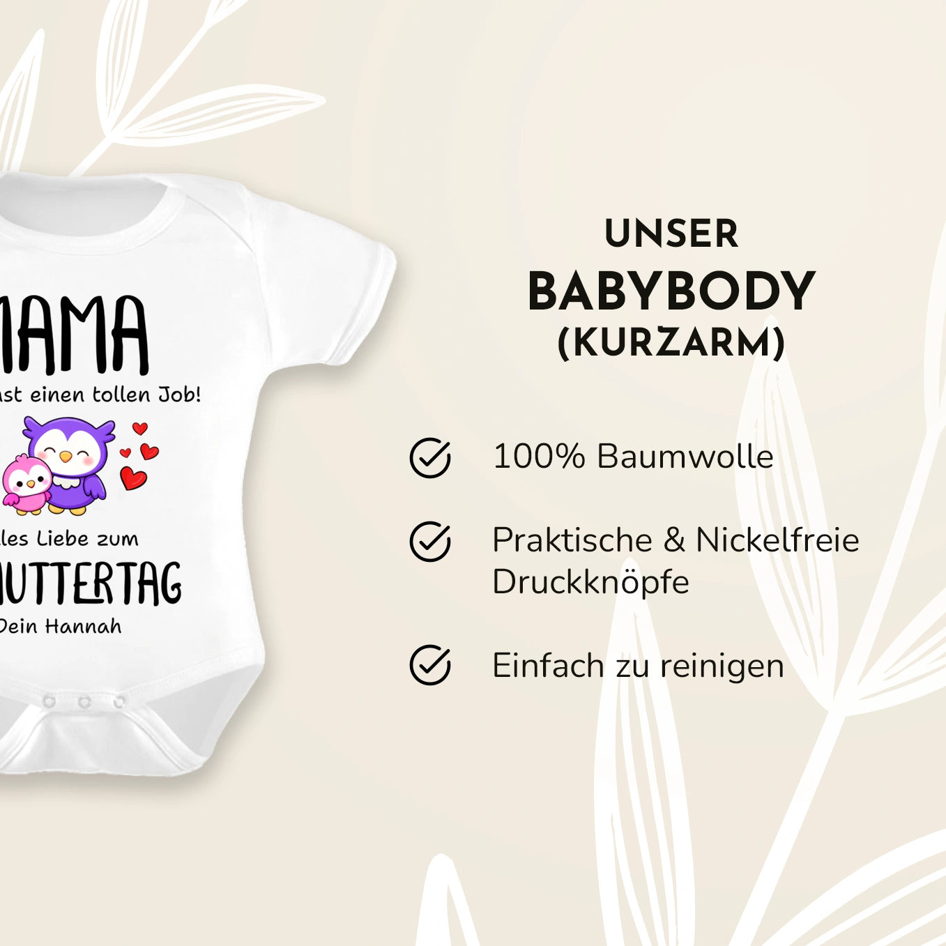 Personalisierter Babybody “Muttertag”
