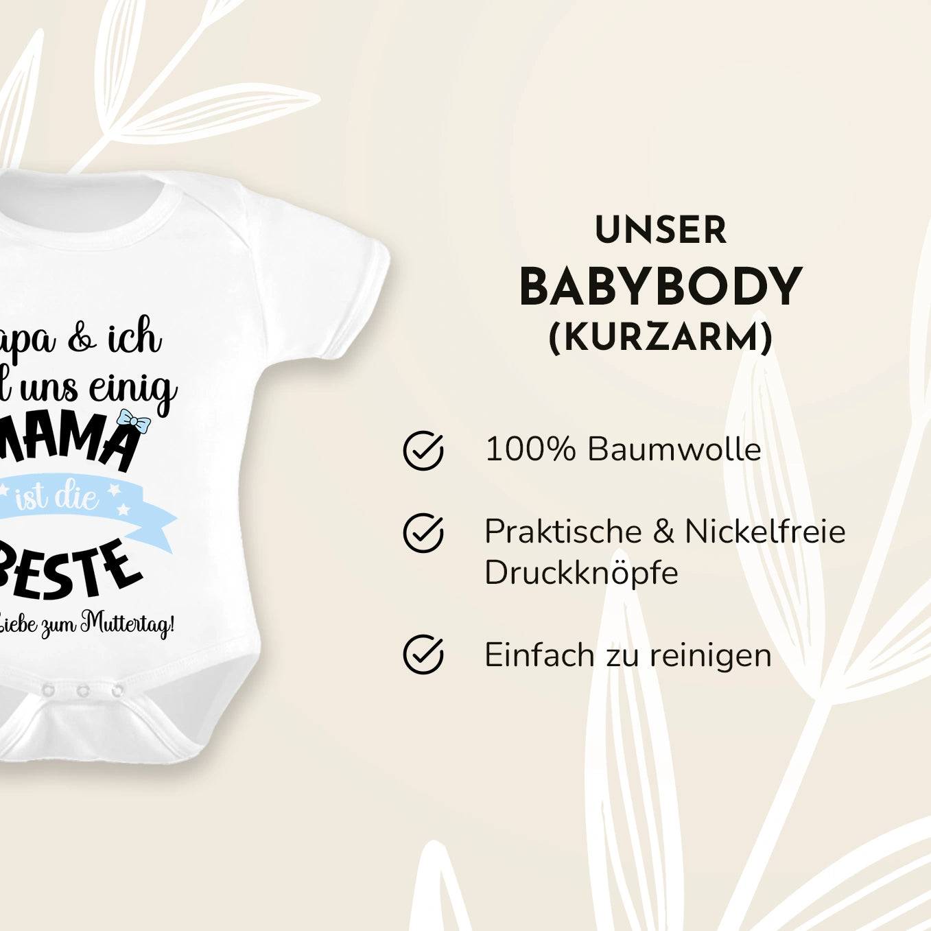 Personalisierter Babybody “Mama ist die Beste”