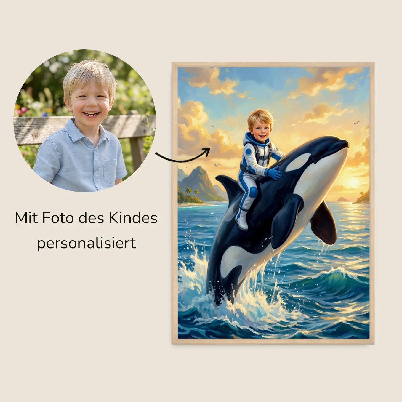 Personalisiertes Kinderposter "Orca"