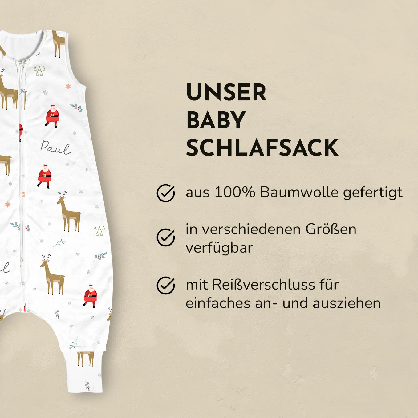 Personalisierter Baby Schlafsack "Weihnachten"
