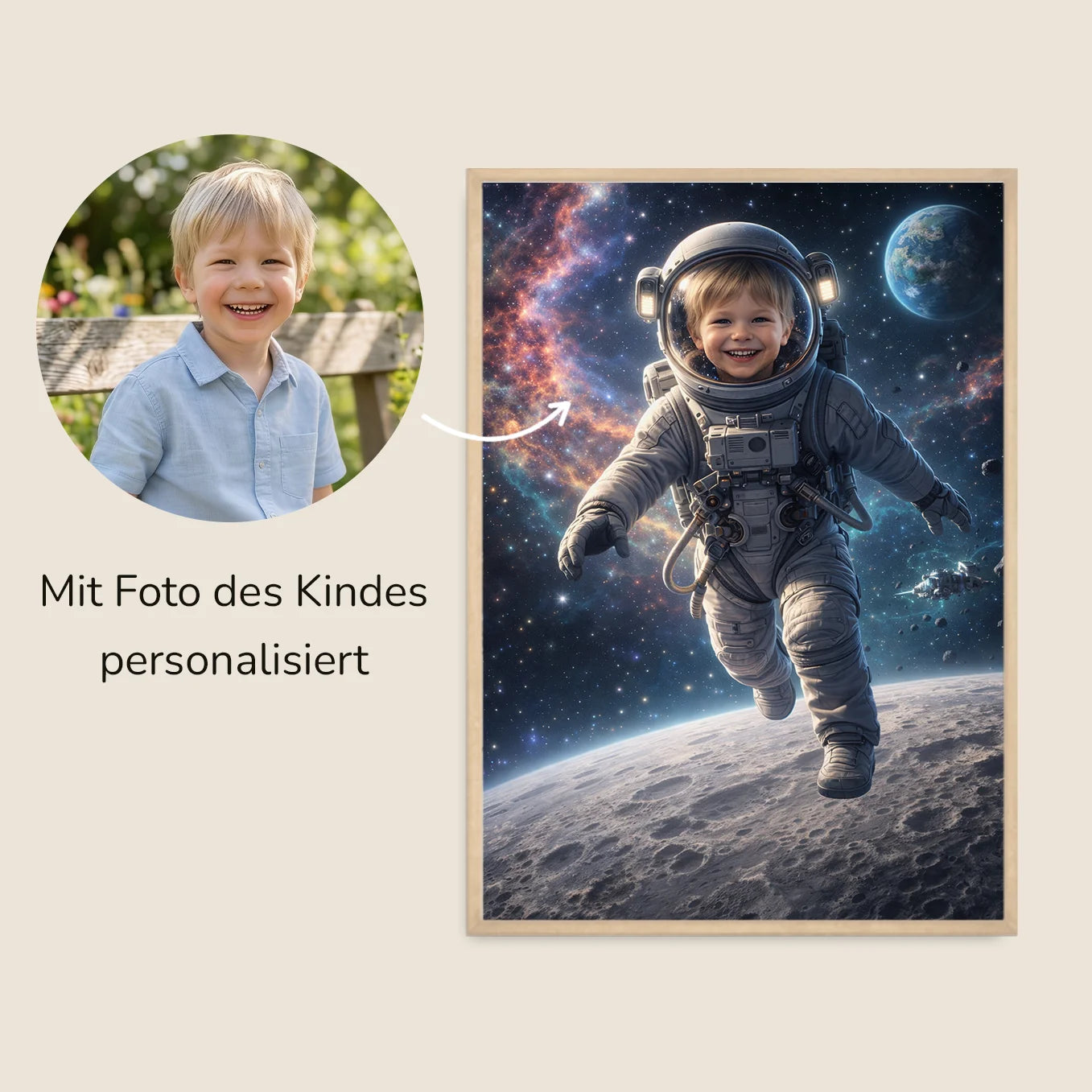 Personalisiertes Kinderposter "Astronaut"