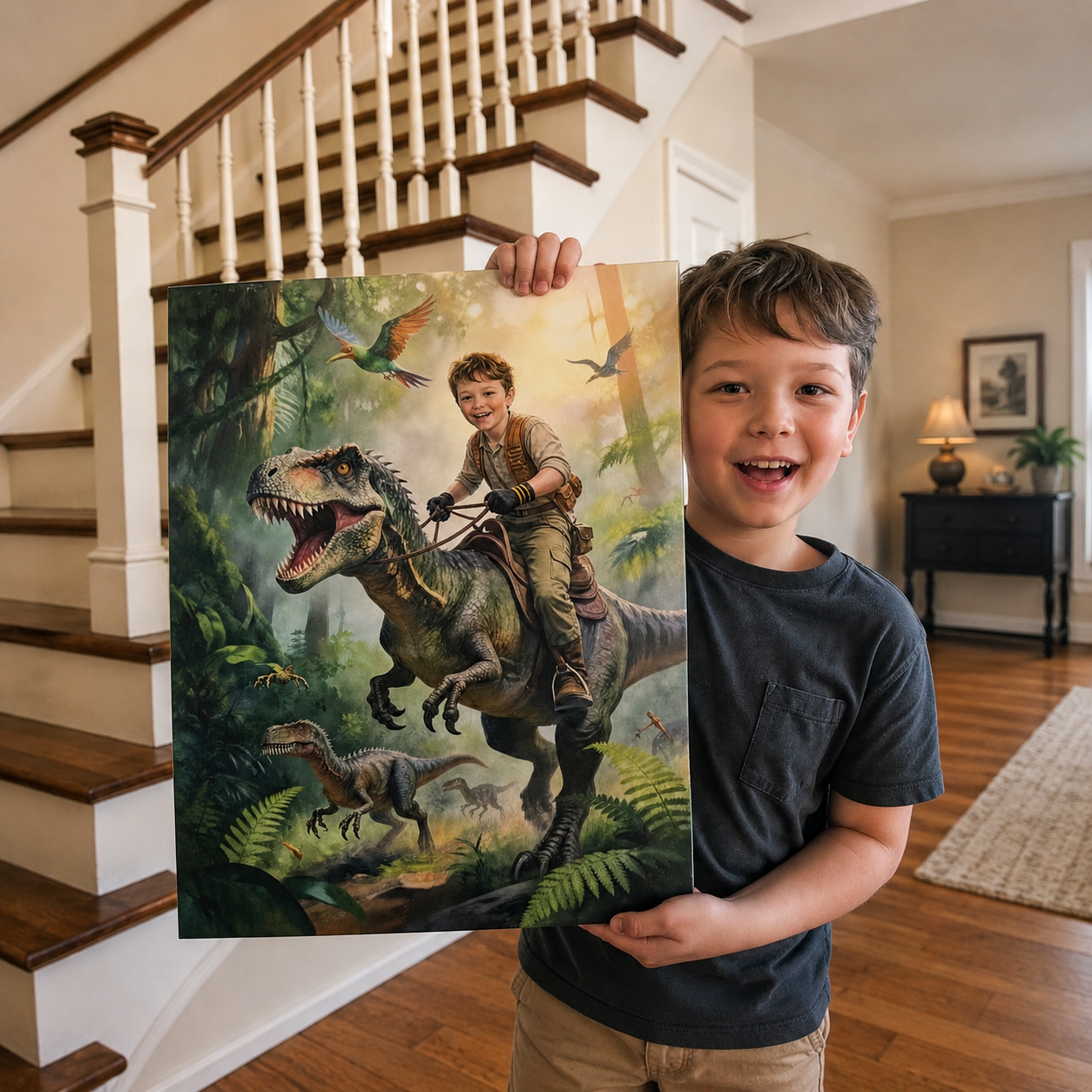 Personalisiertes Kinderposter "Dinosaurier"