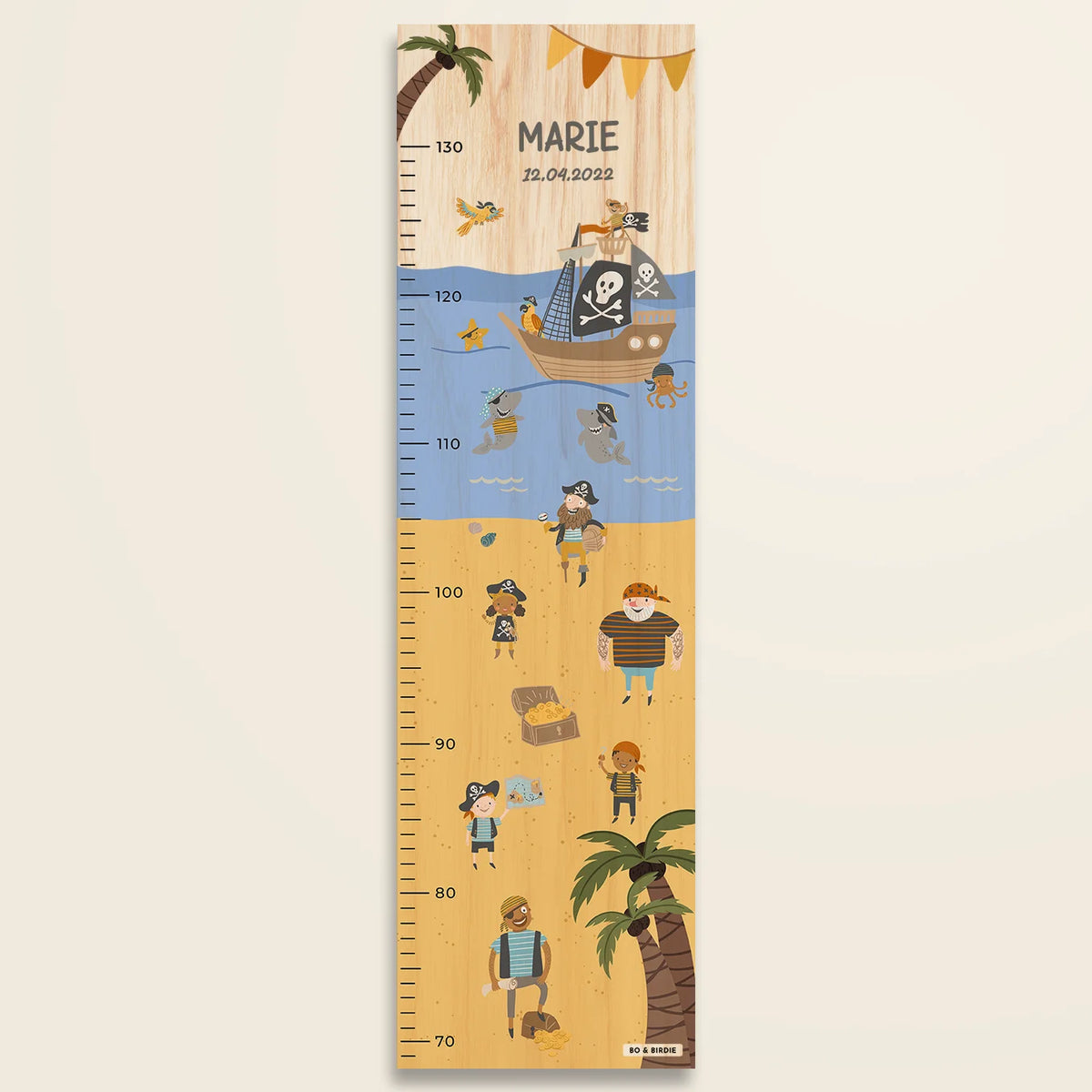 Personalisierte Messlatte "Piraten" Bo & Birdie