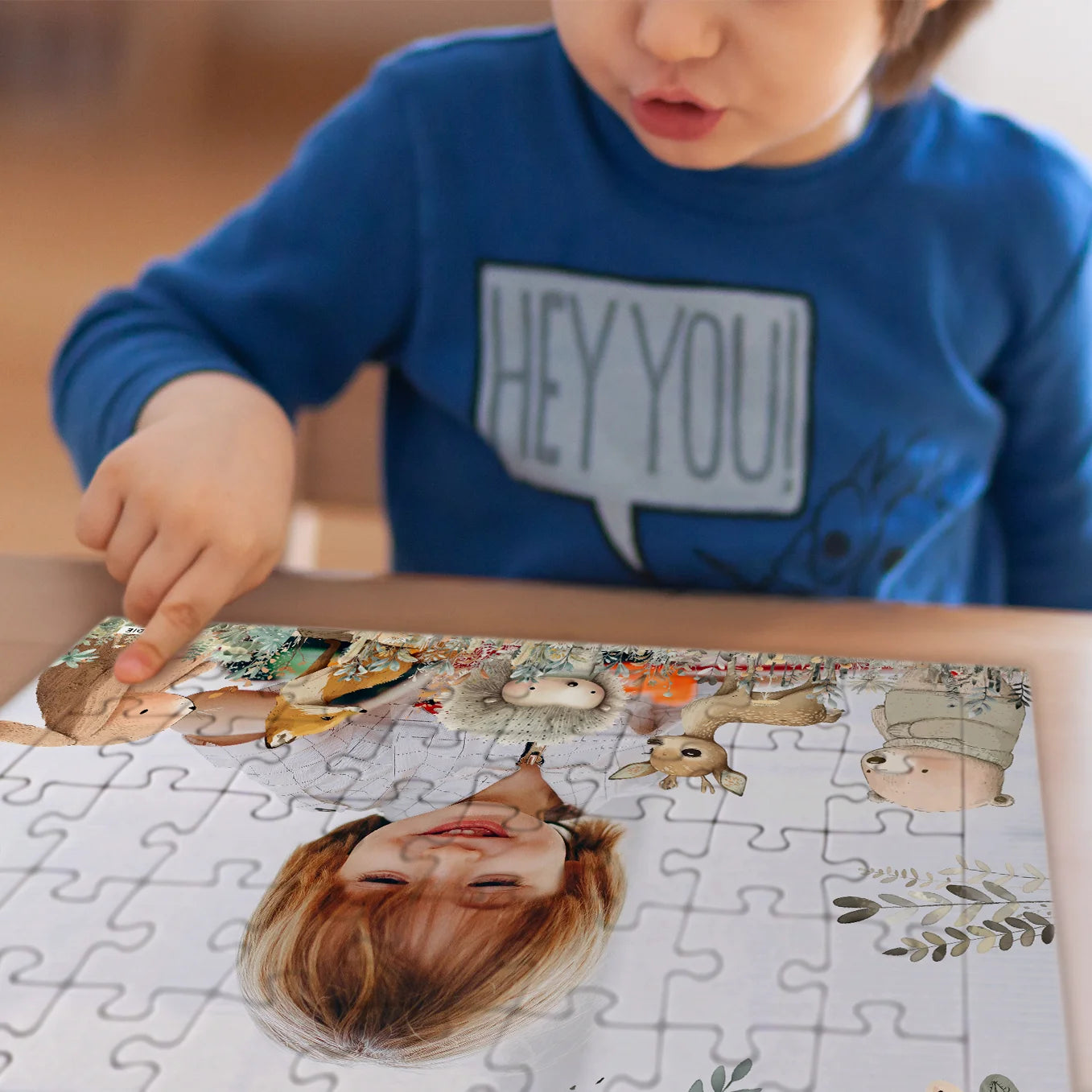 Personalisiertes Kinderpuzzle "Aquarell Tiere im Wald" - Bo & Birdie