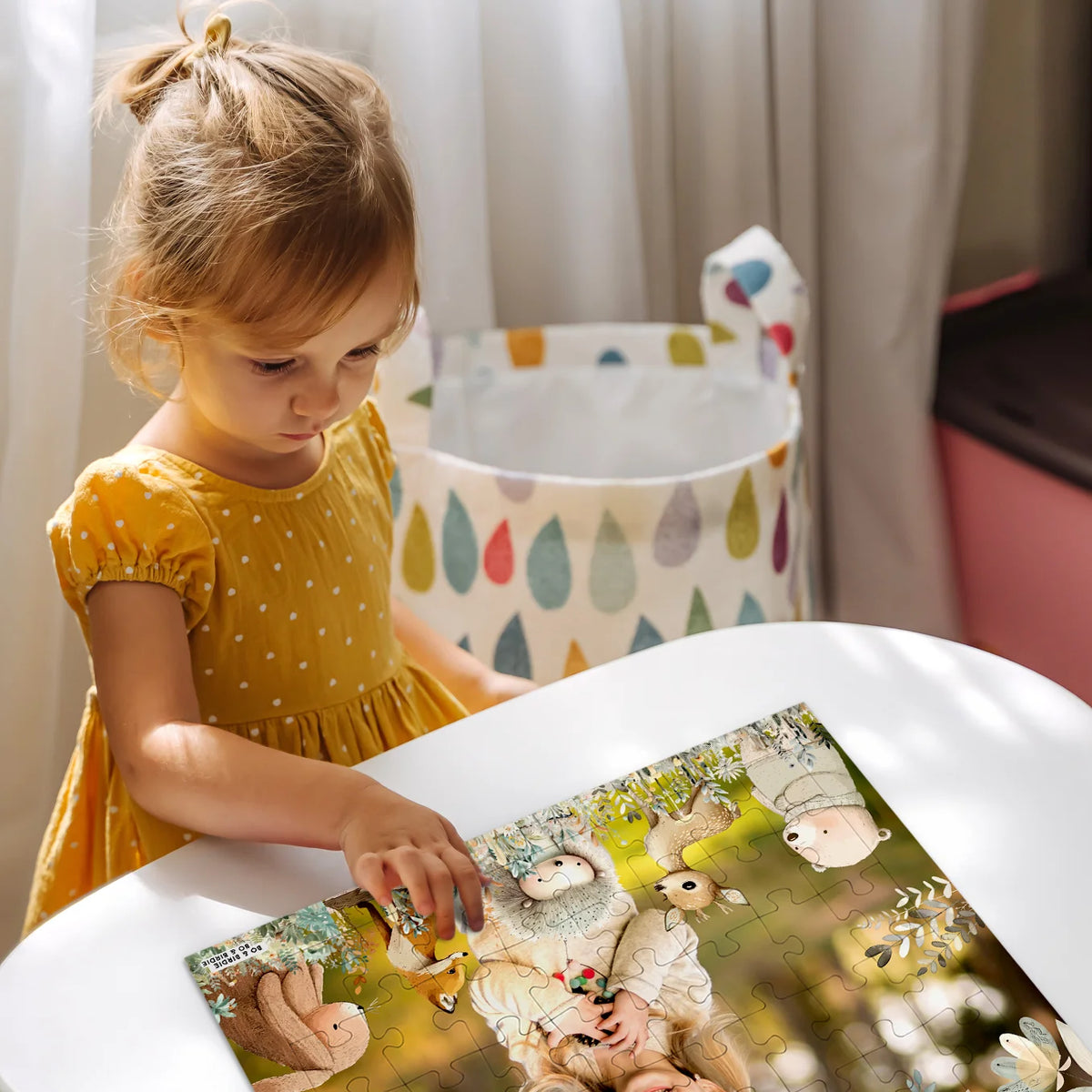 Personalisiertes Kinderpuzzle "Aquarell Tiere im Wald" - Bo & Birdie