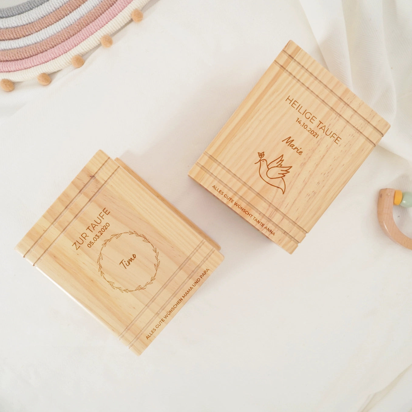 Personalisiertes Sparbuch "Taufe" Bo & Birdie