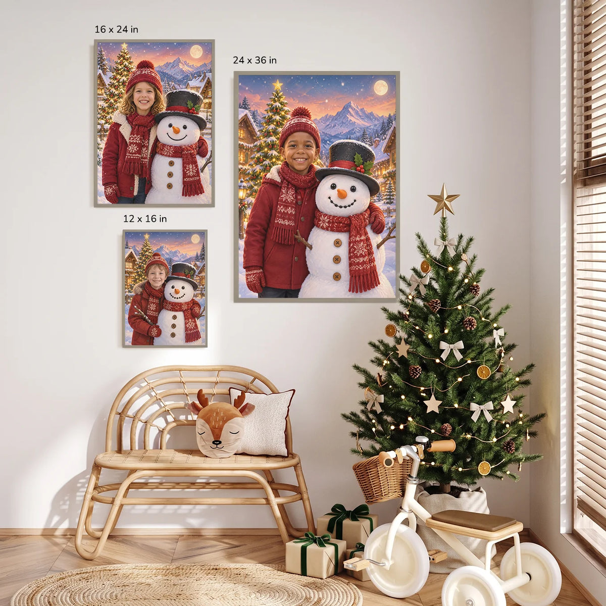 (US) Personalisiertes Kinderposter "Schneezauber"
