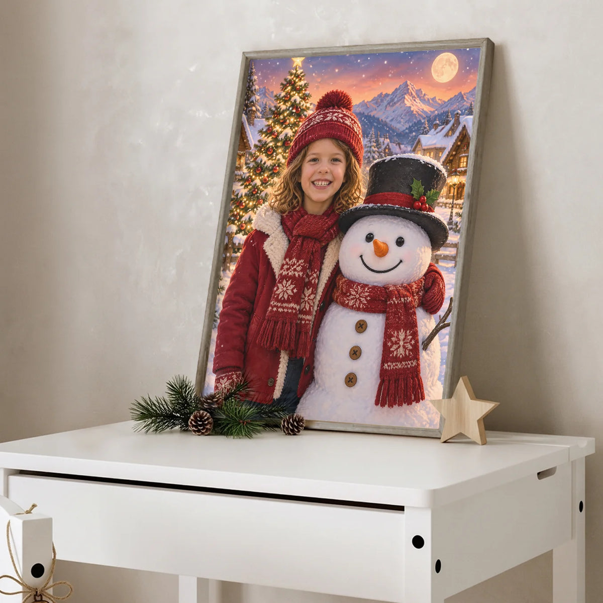(US) Personalisiertes Kinderposter "Schneezauber"