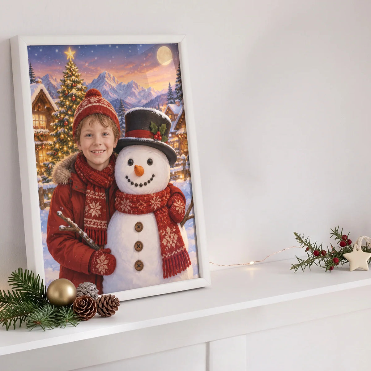 (US) Personalisiertes Kinderposter "Schneezauber"