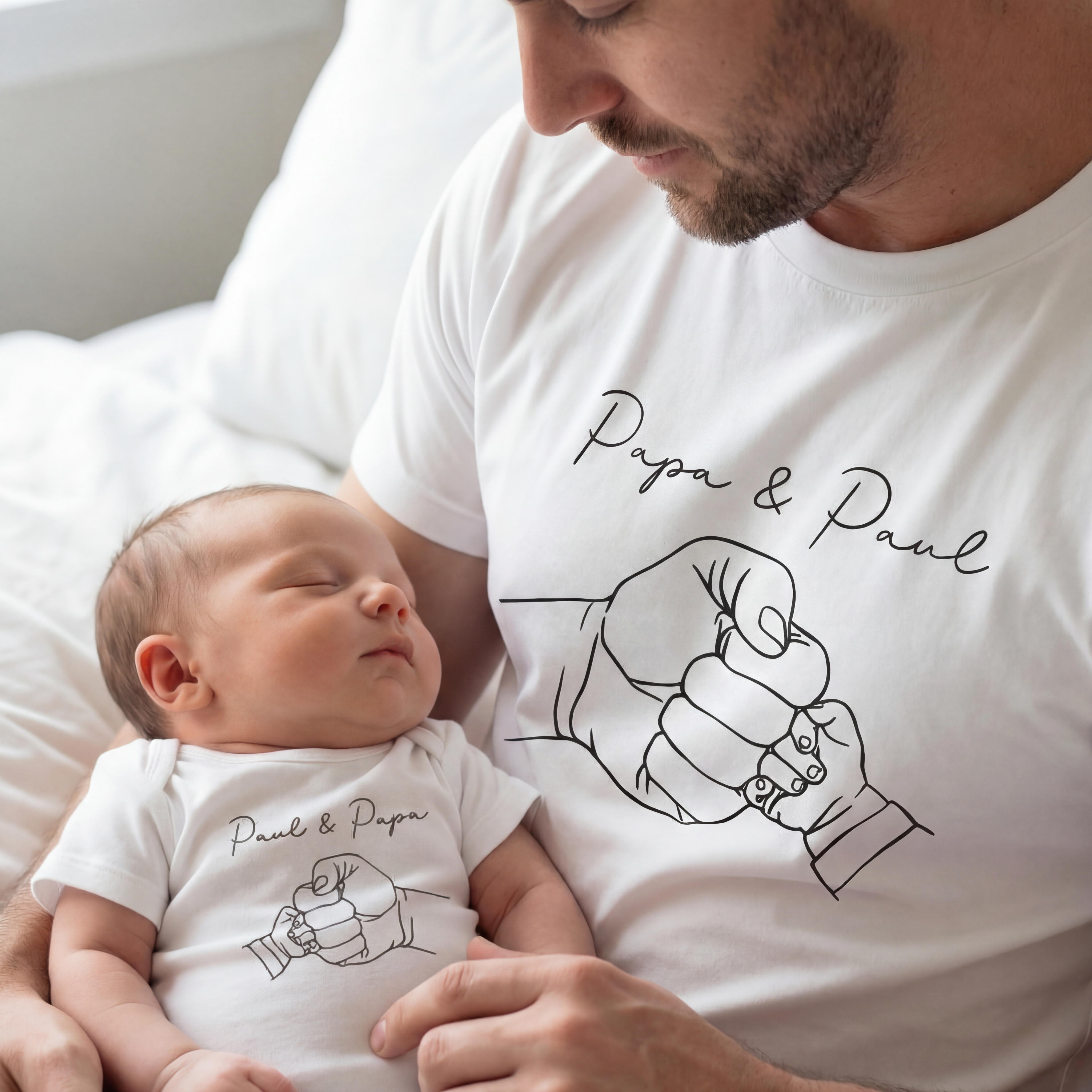 Personalisierter Partnerlook "Papa & Baby Team"