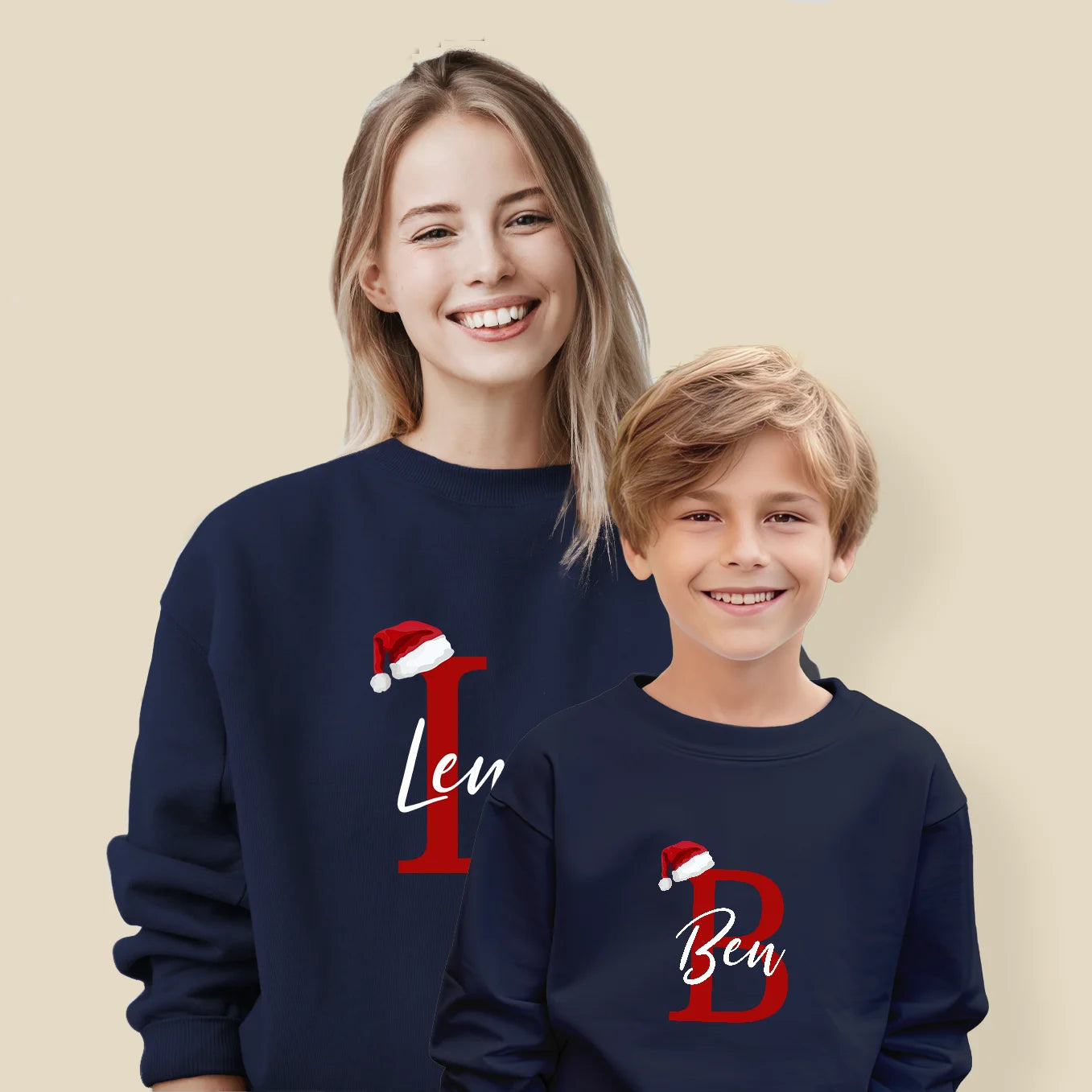 Personalisierter Unisex Sweater für Erwachsene "Weihnachtsmütze" (2. Teil vom Partnerlook)