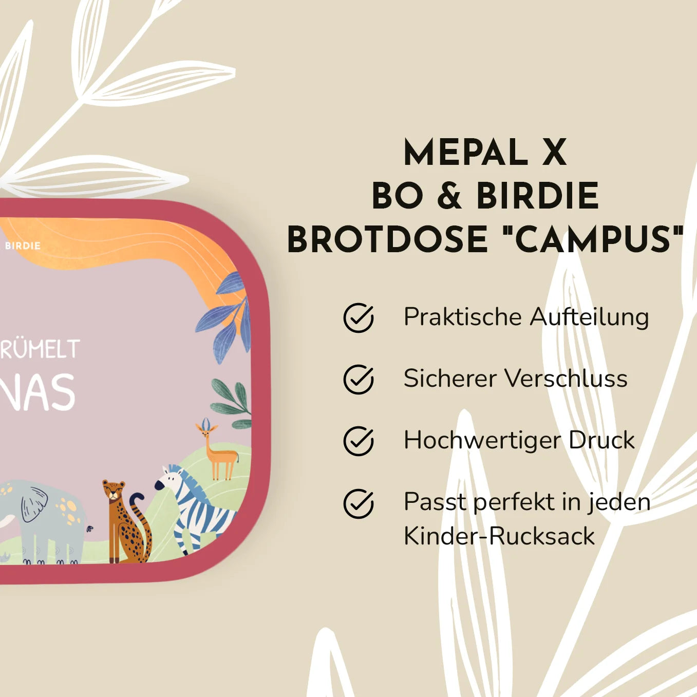 Personalisierte Mepal Brotdose "Afrika" Bo & Birdie