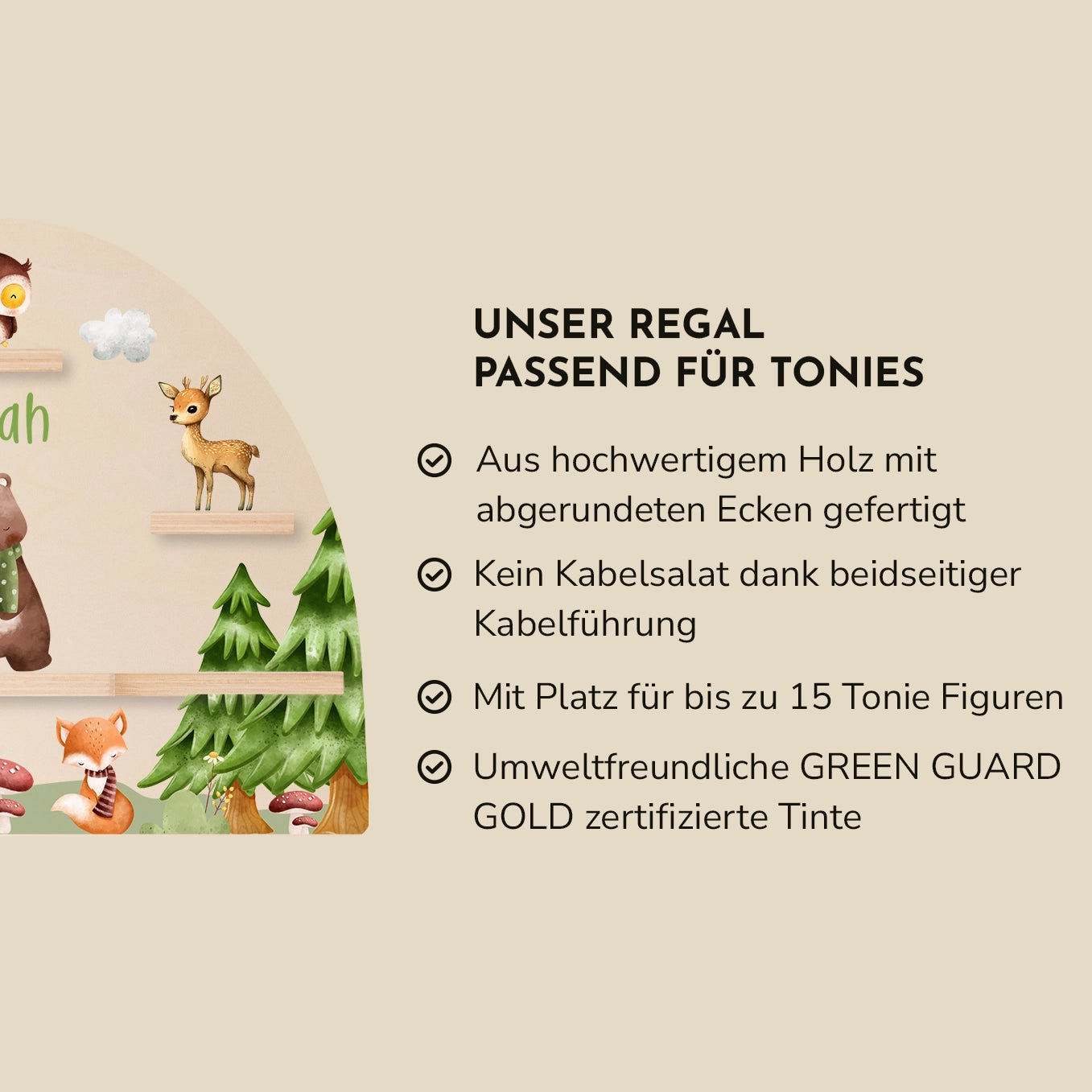 Personalisiertes Regal passend für Tonies "Waldtiere"
