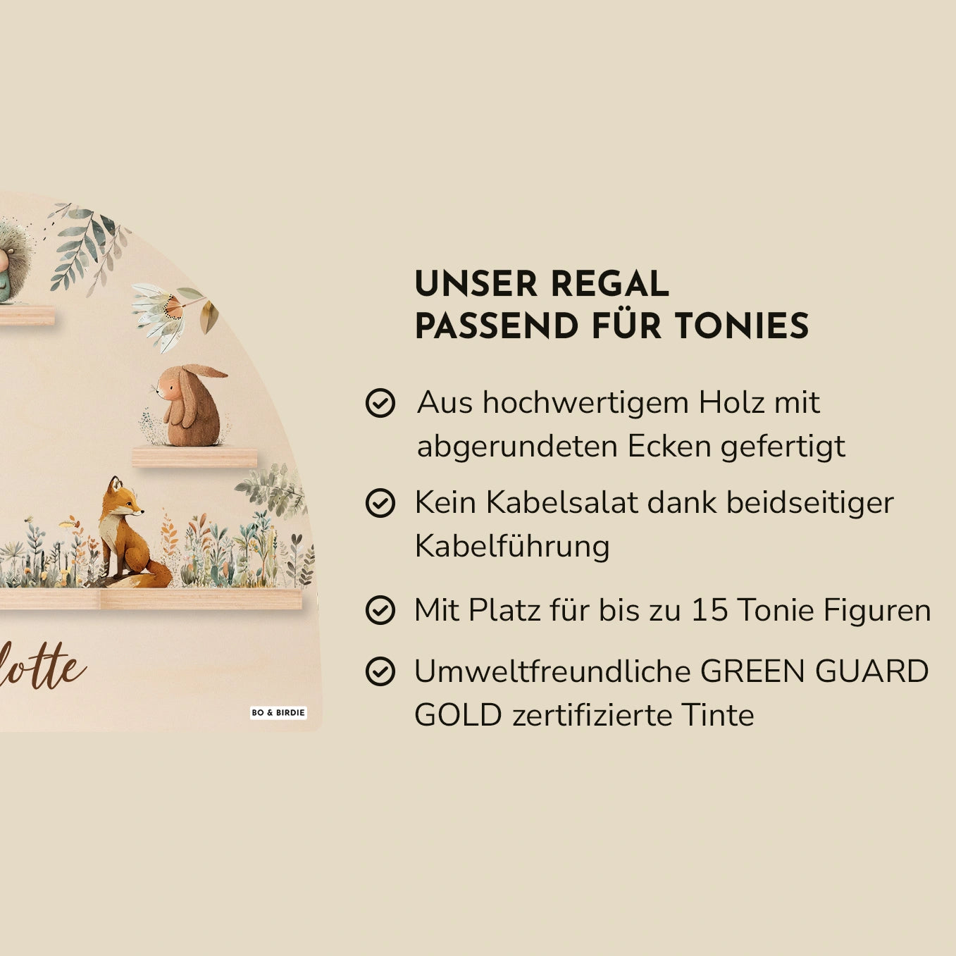 Personalisiertes Regal passend für Tonies "Aquarell Tiere Wald"