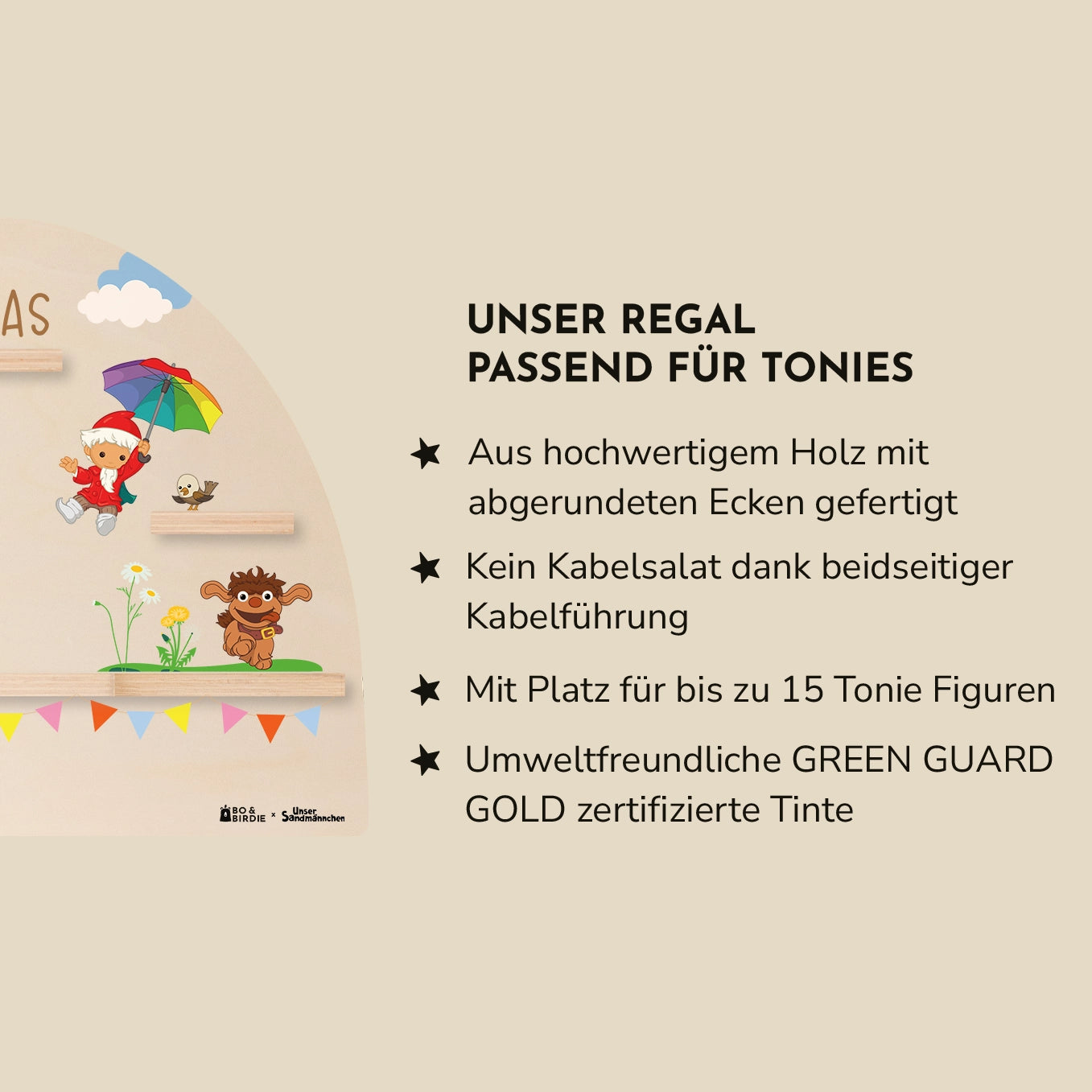 Personalisiertes Regal passend für Tonies "Unser Sandmännchen" - "Freunde"