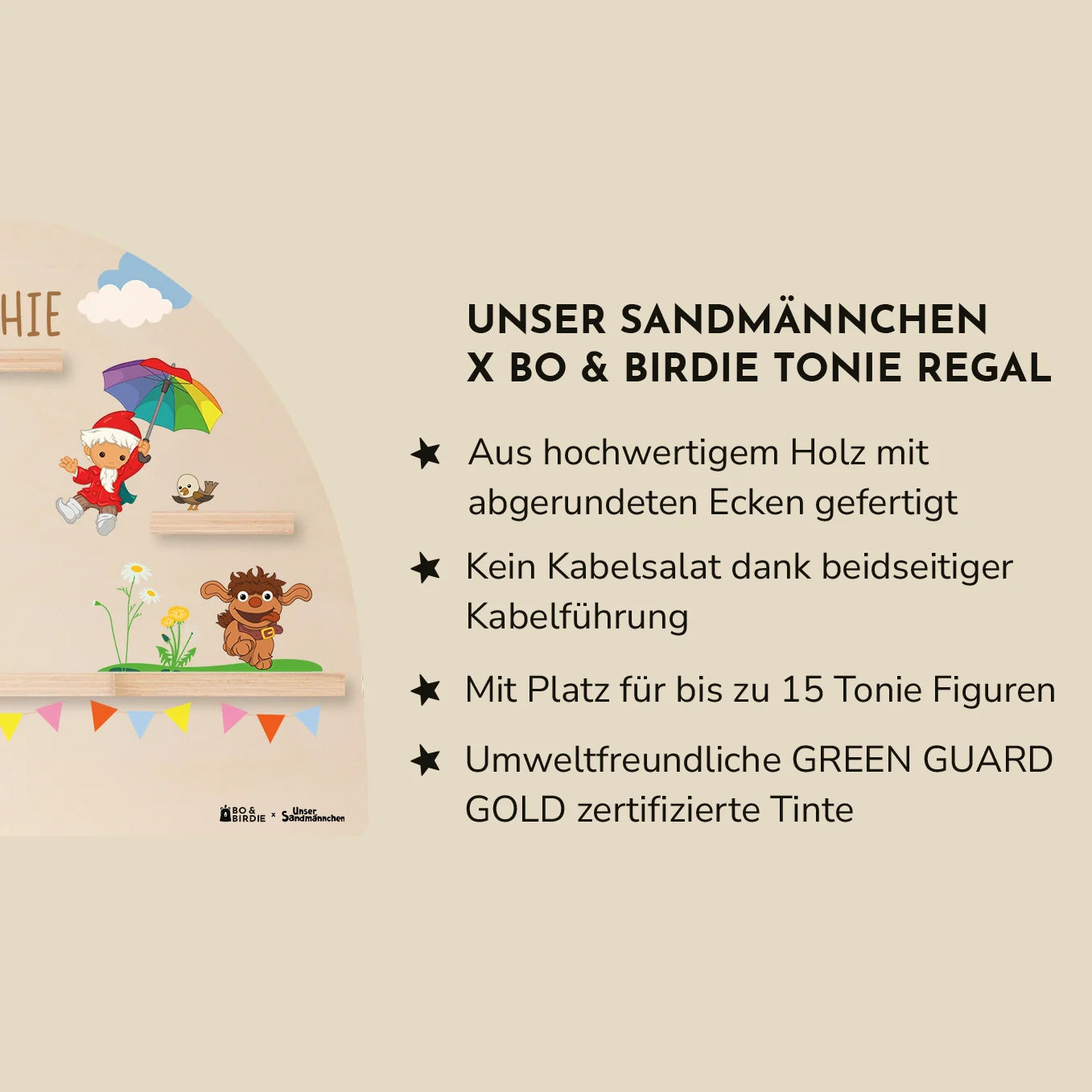 Personalisiertes Toniebox Regal "Unser Sandmännchen" - "Freunde"