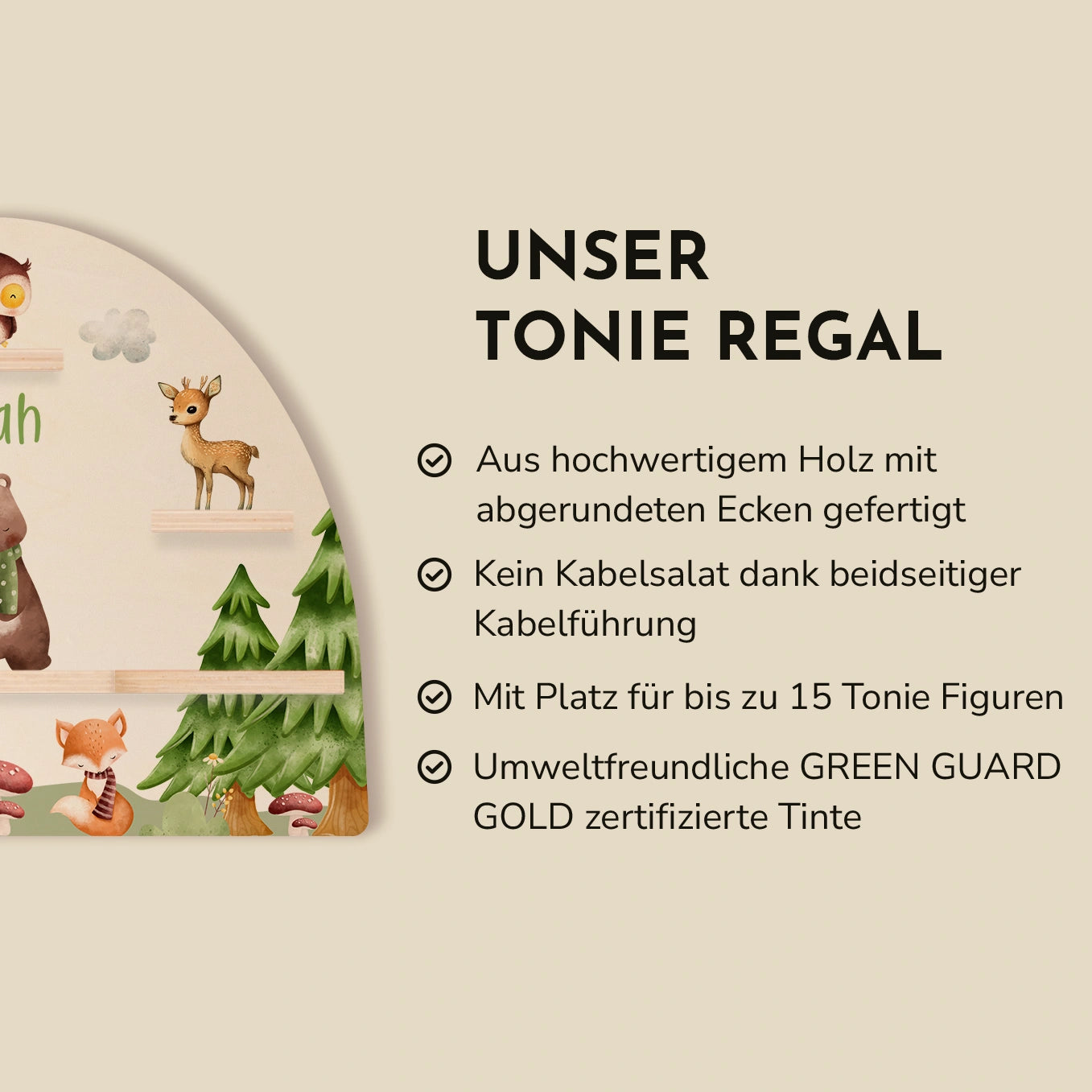 Personalisiertes Toniebox Regal "Waldtiere"