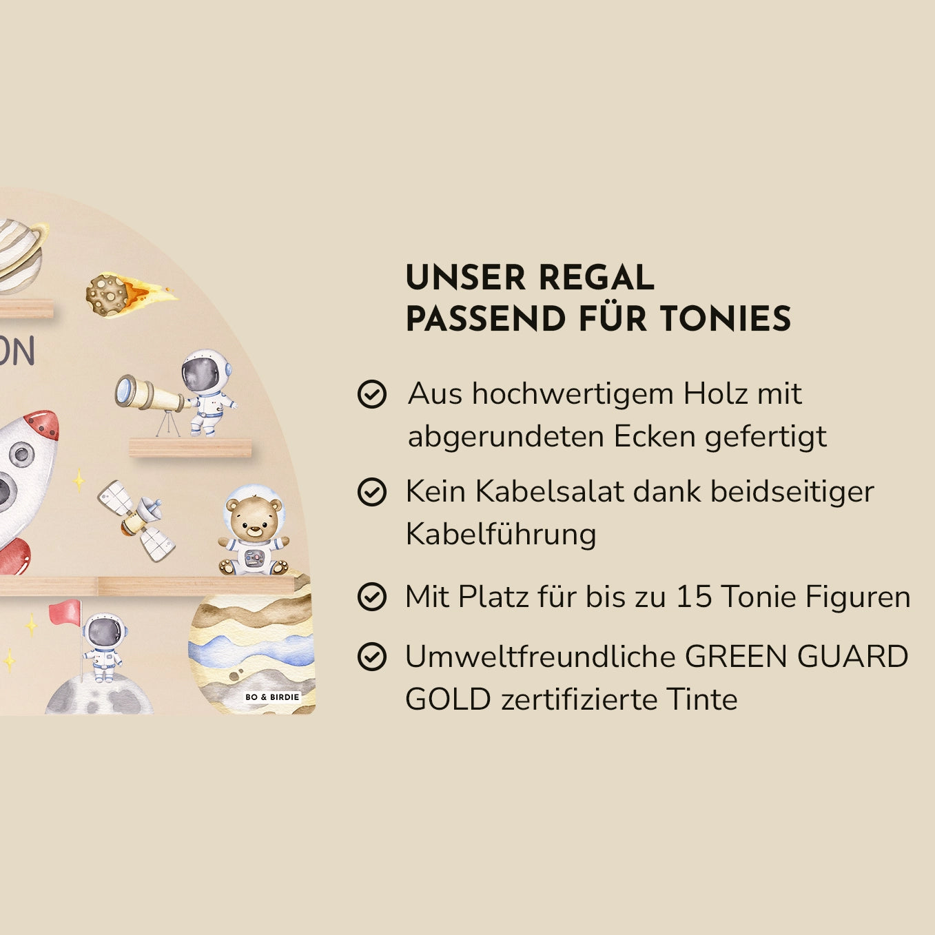Personalisiertes Regal passend für Tonies "Astronauten Tiere"