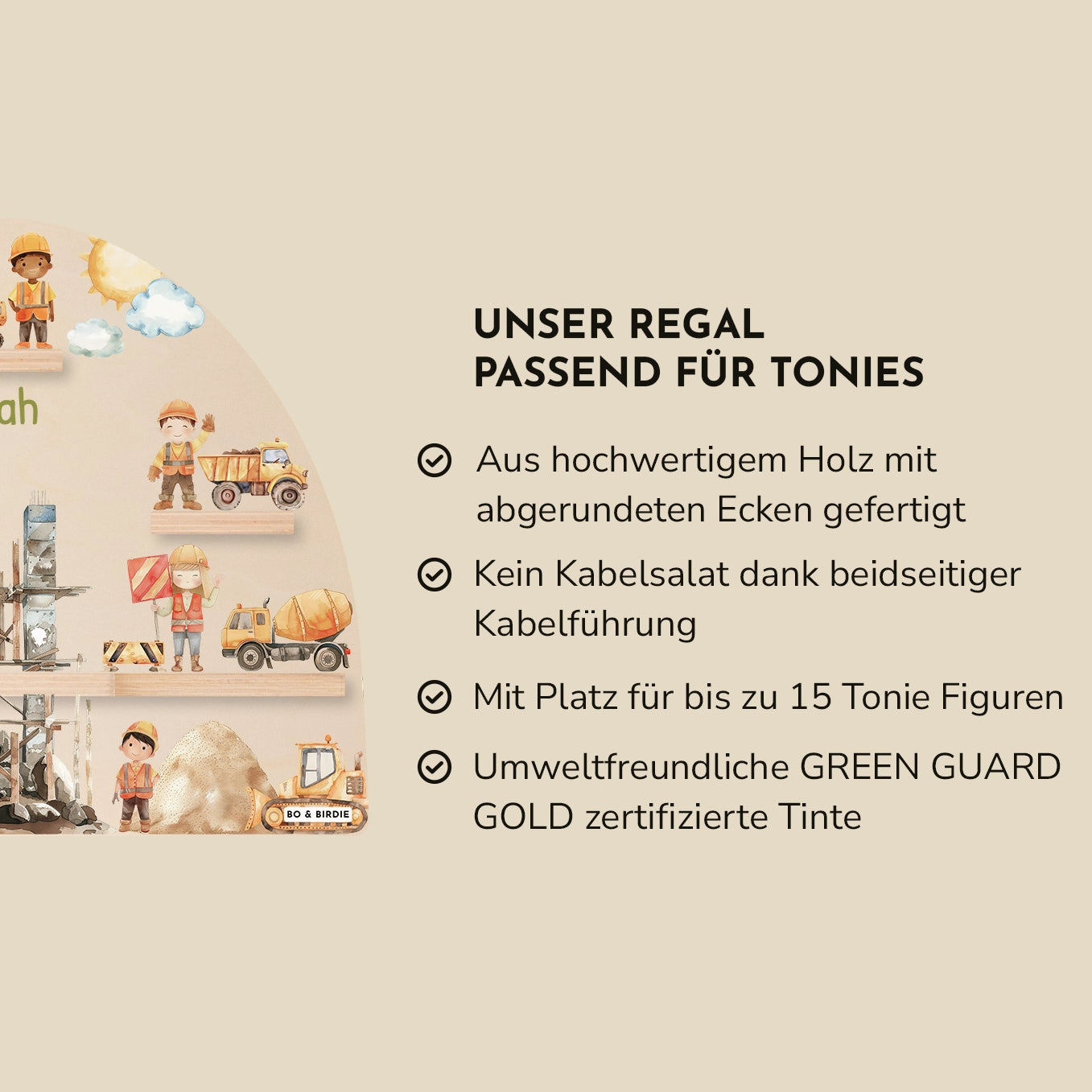 Personalisiertes Regal passend für Tonies "Baustelle"