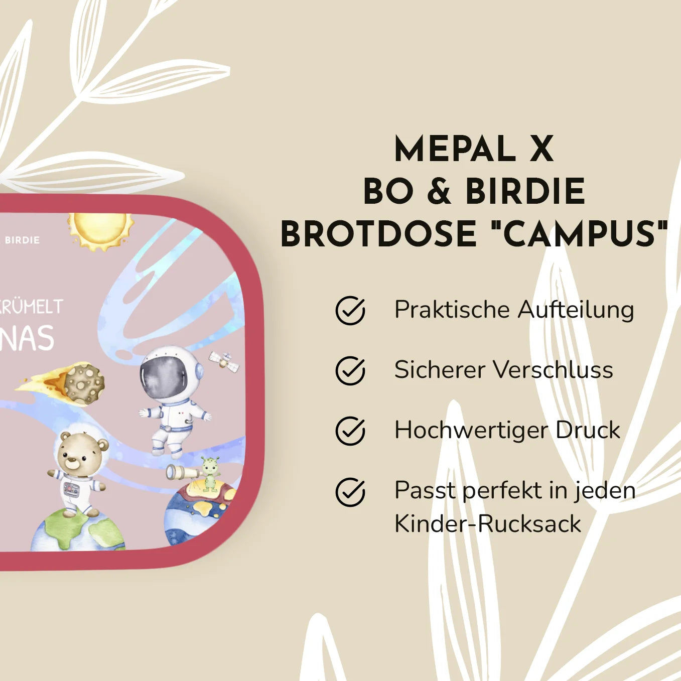 Personalisierte Mepal Brotdose "Astronauten Weltall" Bo & Birdie