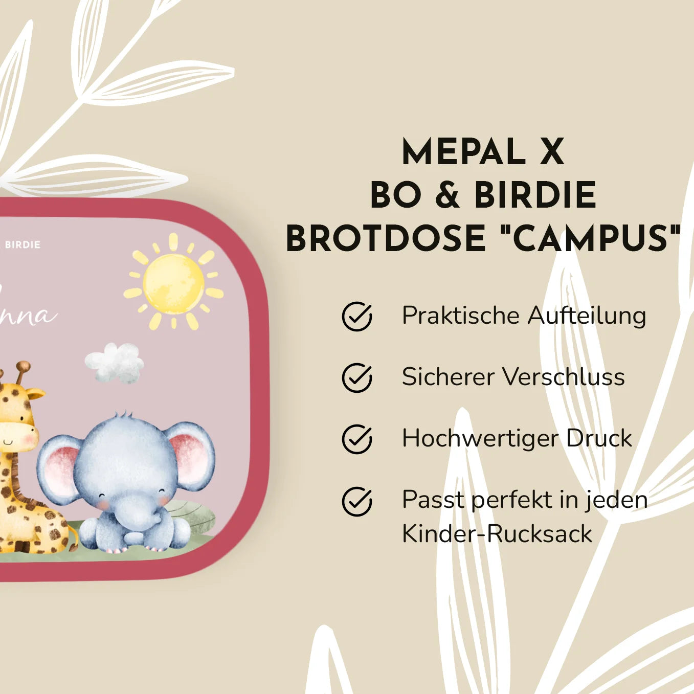 Personalisierte Mepal Brotdose "Mini Safari"
