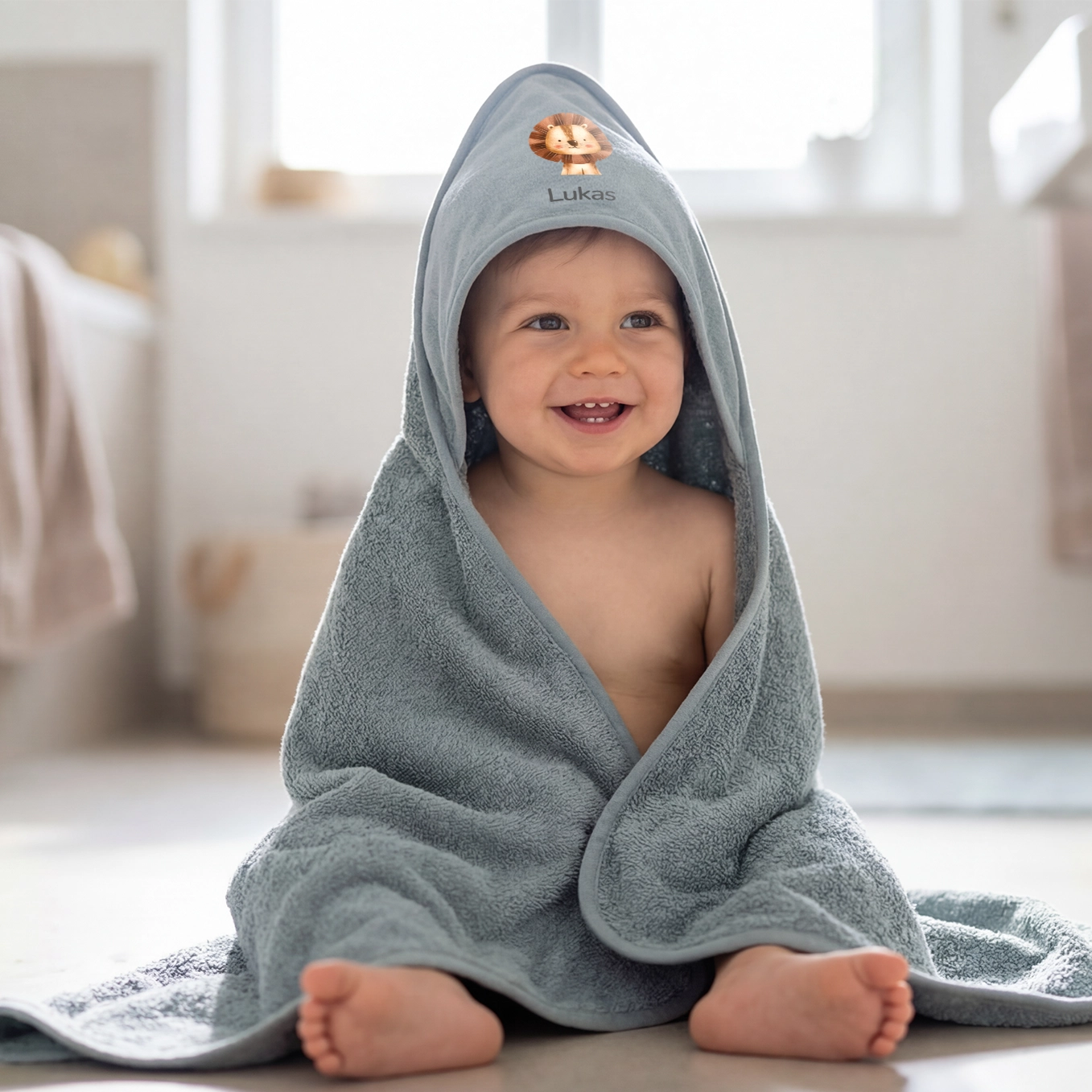 Personalisiertes Kapuzenhandtuch "Lieblingstier"
