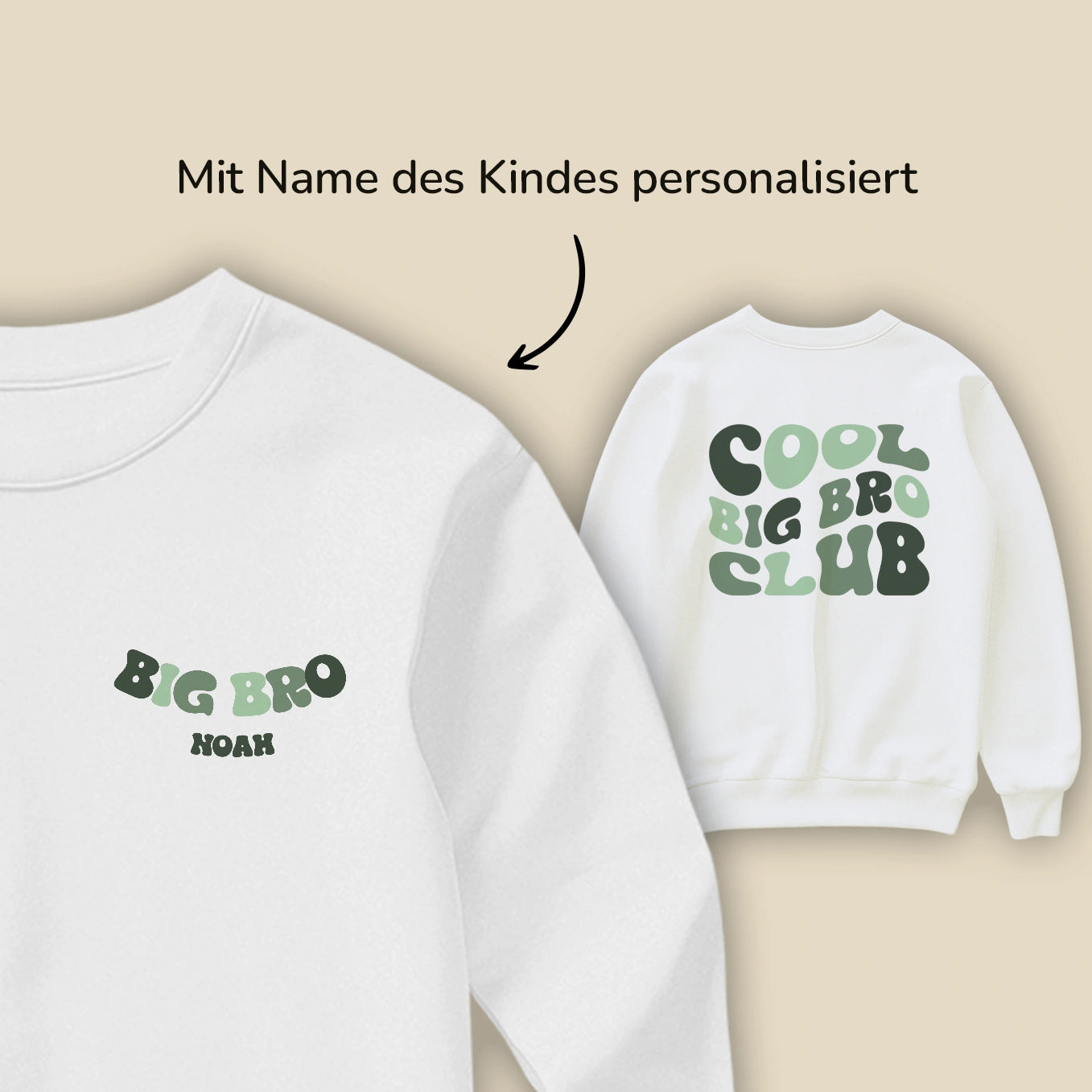 Personalisierter Sweater "Cool Big Bro Club"