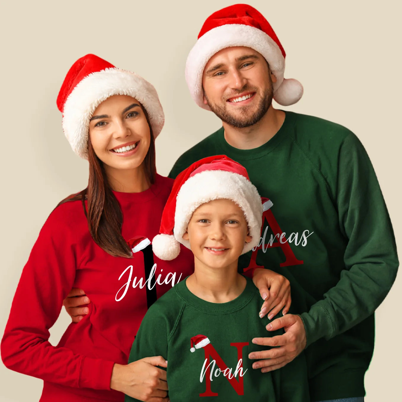 Personalisierter Unisex Sweater für Erwachsene "Weihnachtsmütze" (2. Teil vom Partnerlook)