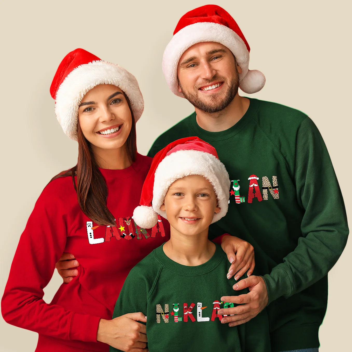 Personalisierter Partnerlook "Weihnachtsbuchstaben" - Eltern Sweater