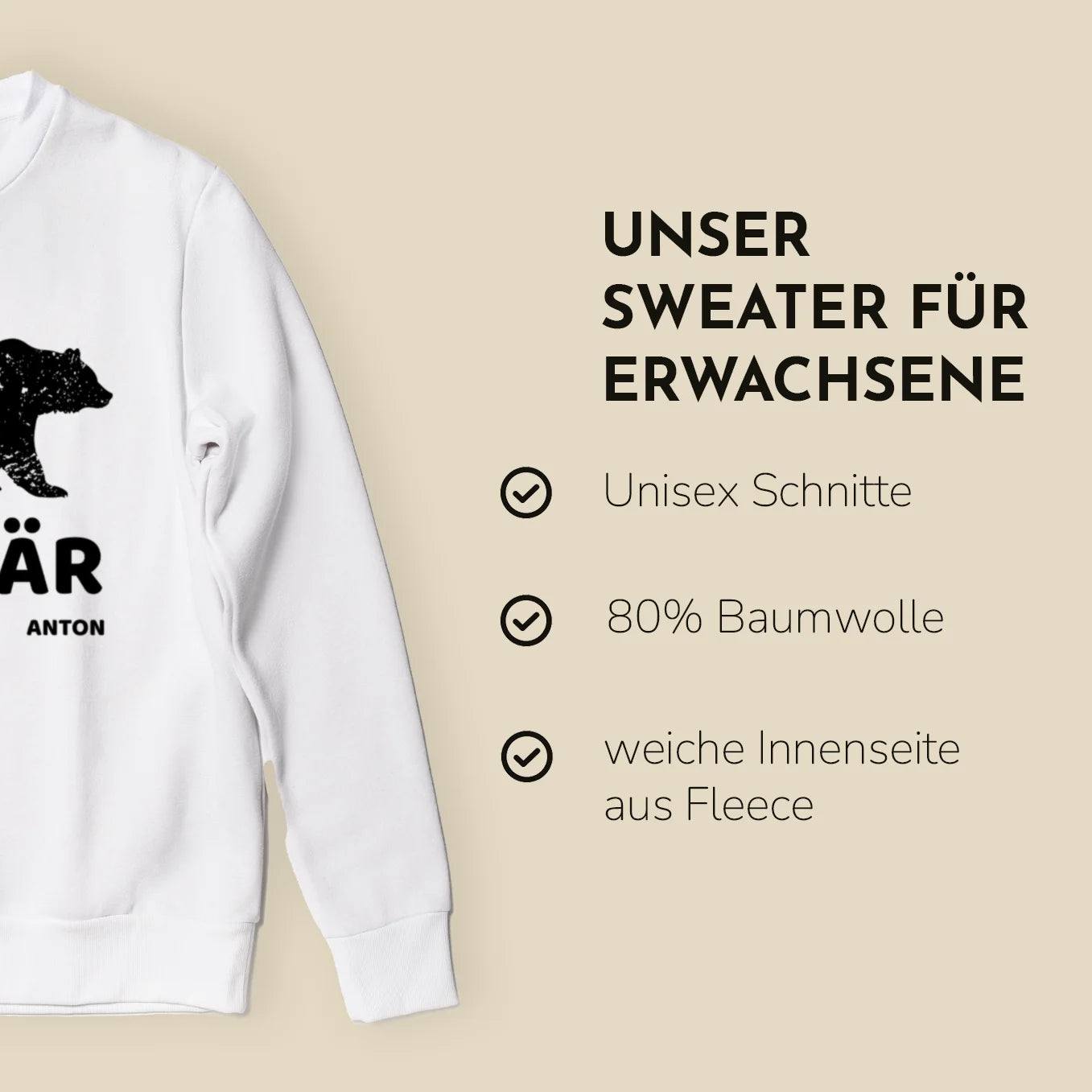 Personalisierter Partnerlook “Papa Bär” - Erwachsenen Sweater