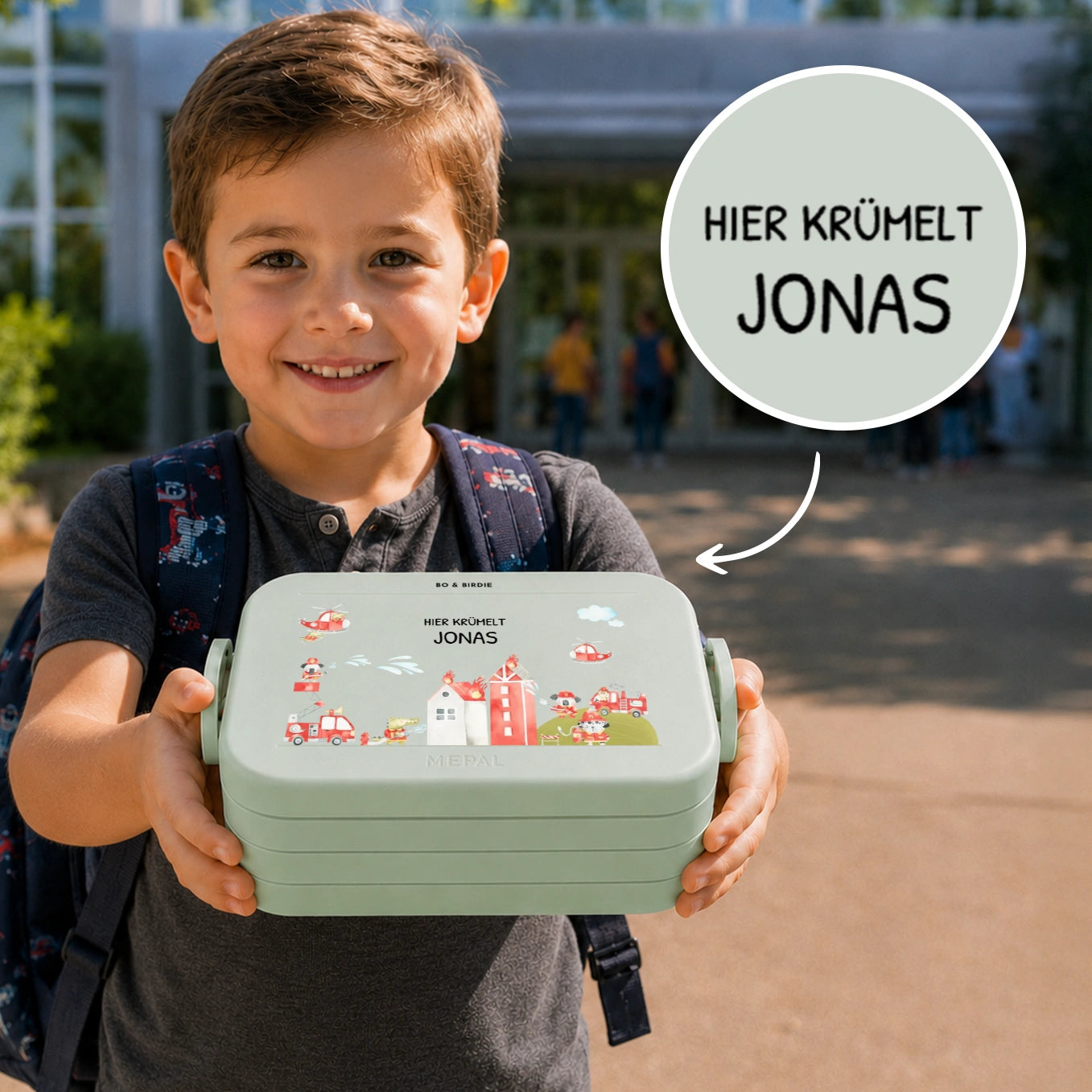 Personalisierte Mepal Bento Brotdose "Feuerwehr"