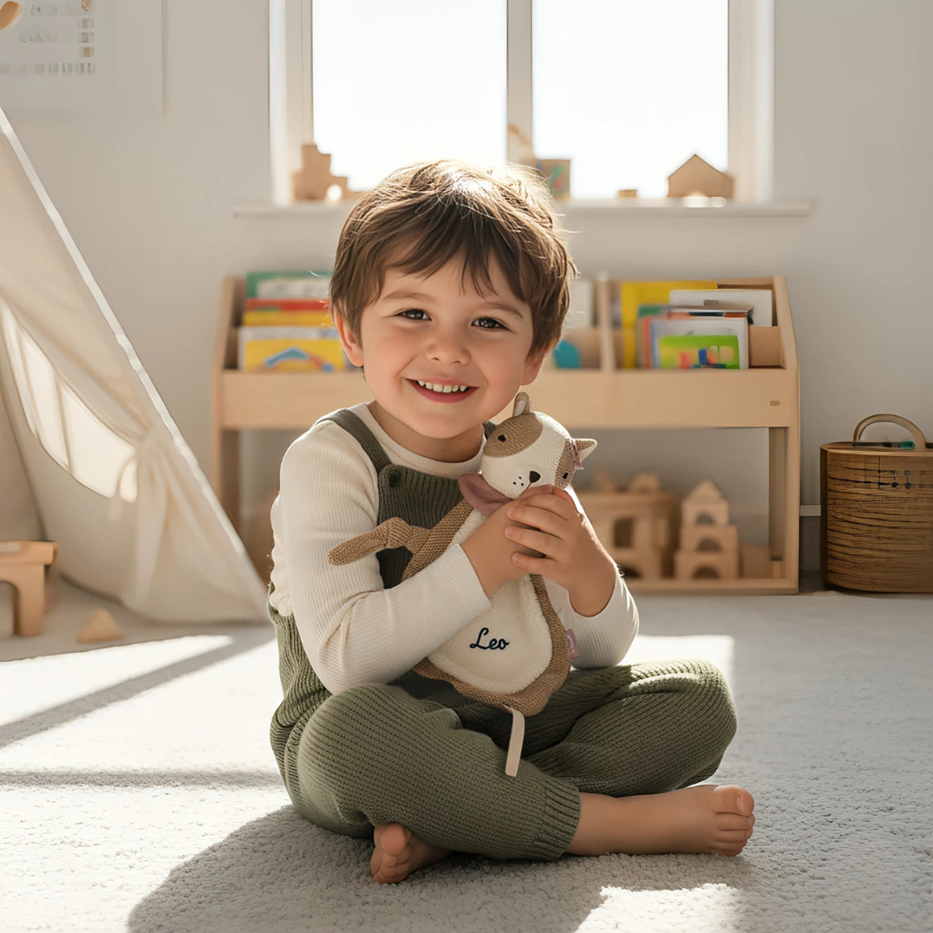 Personalisiertes Schnuffeltuch bestickt "Wunschtier"