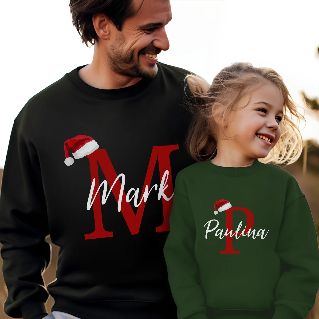 Personalisierter Unisex Sweater für Erwachsene "Weihnachtsmütze" 2. Teil vom Partnerlook Bo & Birdie