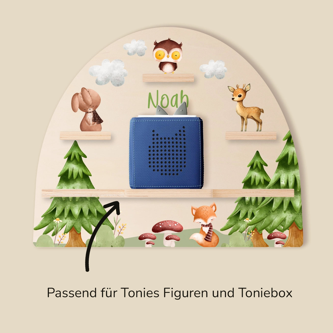 Personalisiertes Regal passend für Tonies "Waldtiere"