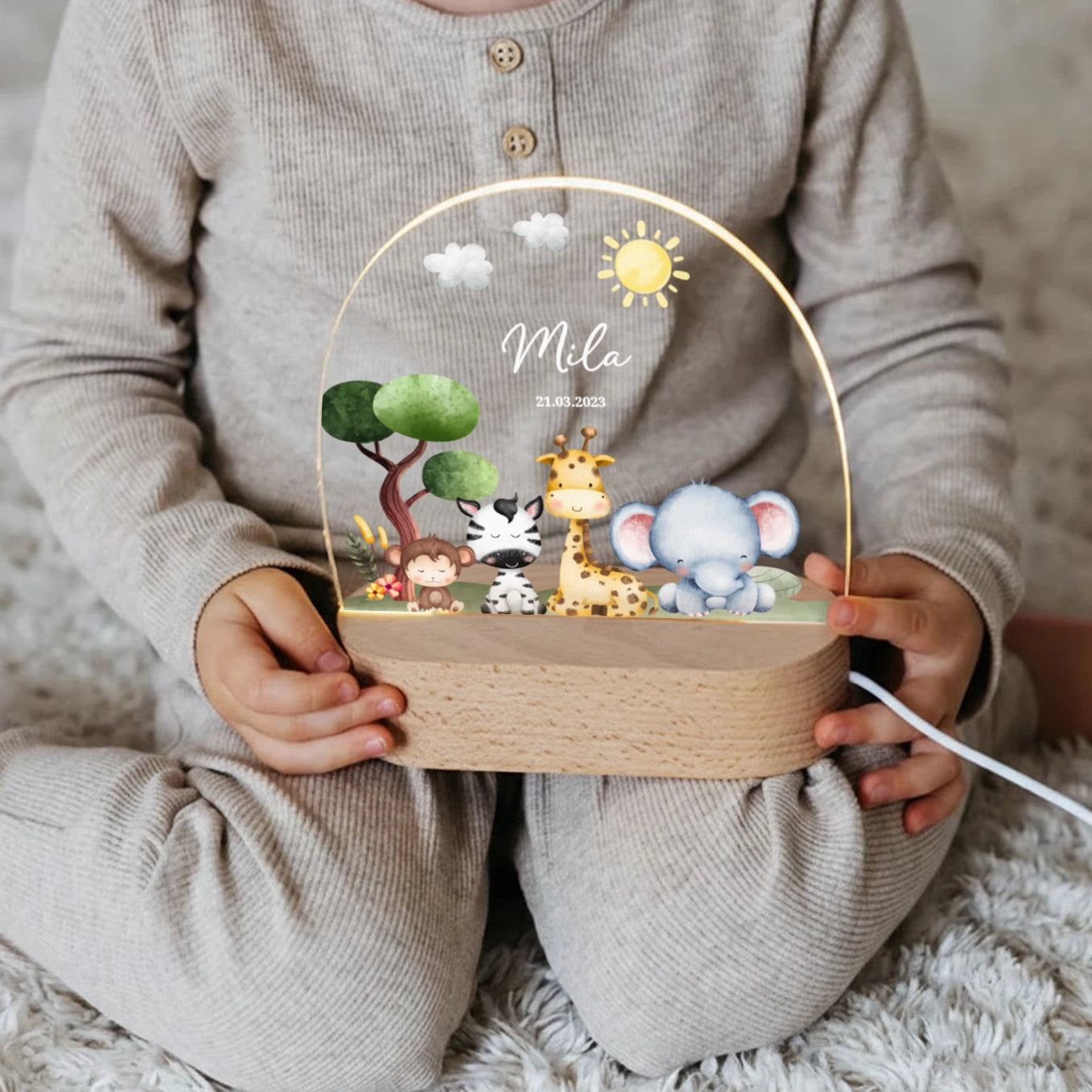 Personalisiertes Nachtlicht "Safari"