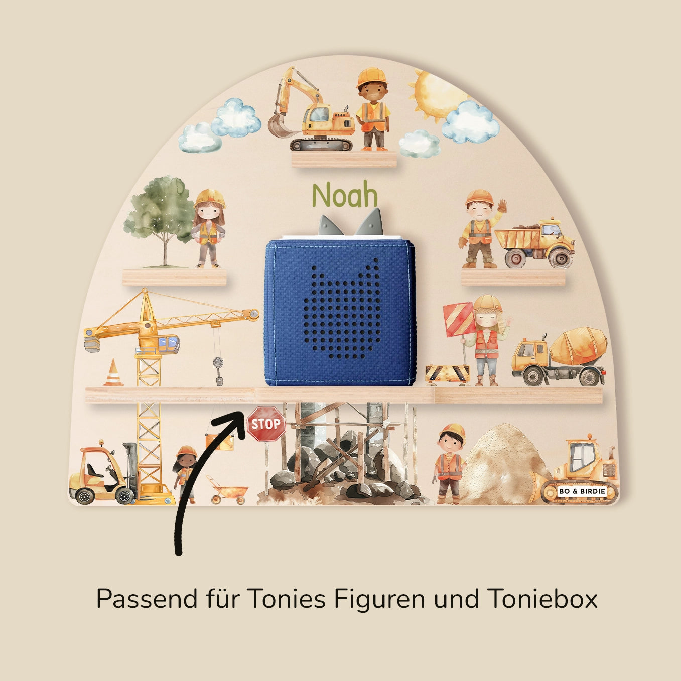 Personalisiertes Regal passend für Tonies "Baustelle"