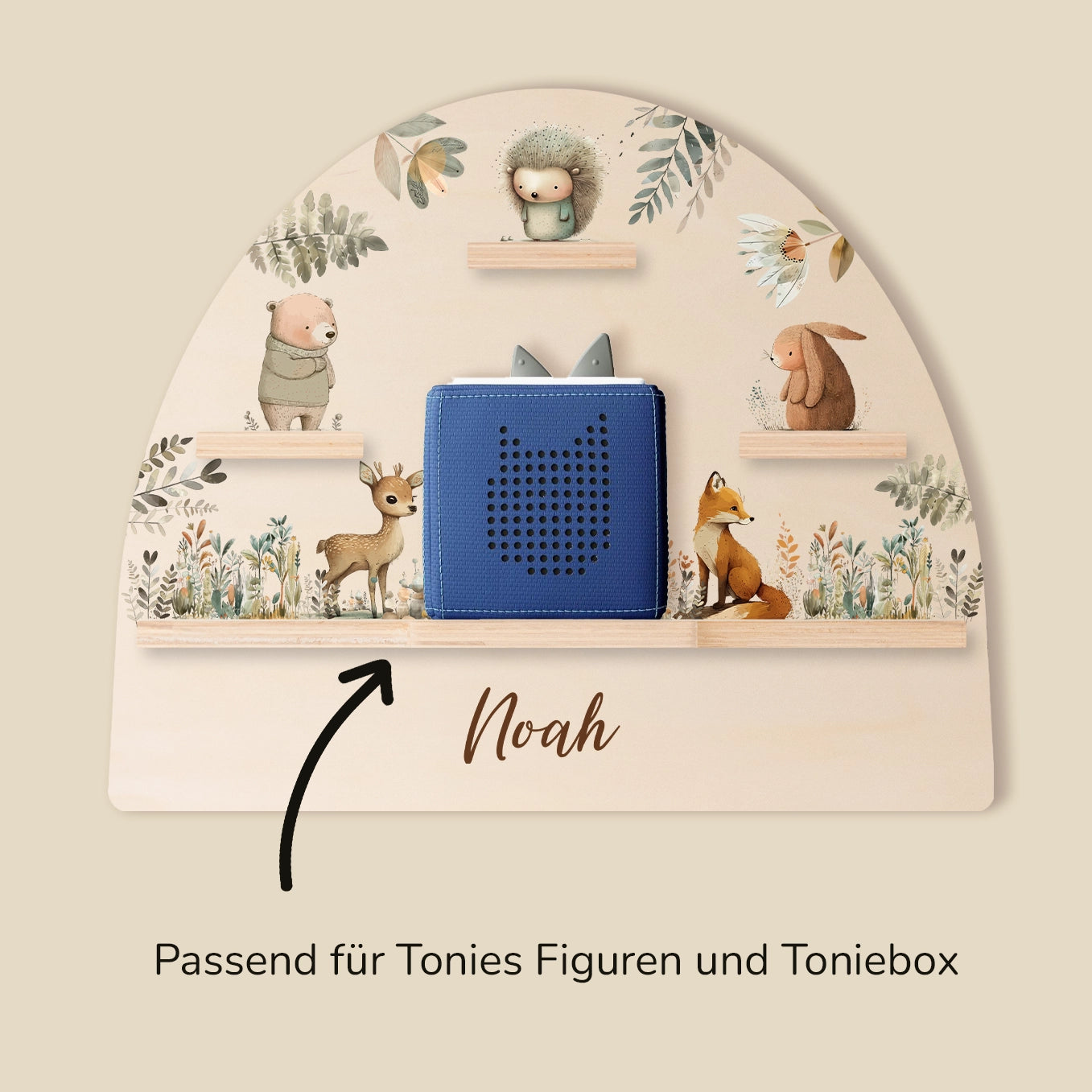 Personalisiertes Regal passend für Tonies "Aquarell Tiere Wald"
