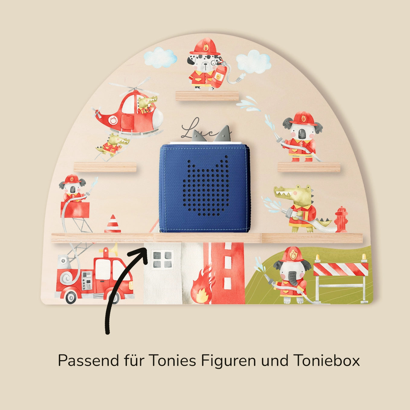 Personalisiertes Regal passend für Tonies "Feuerwehr"