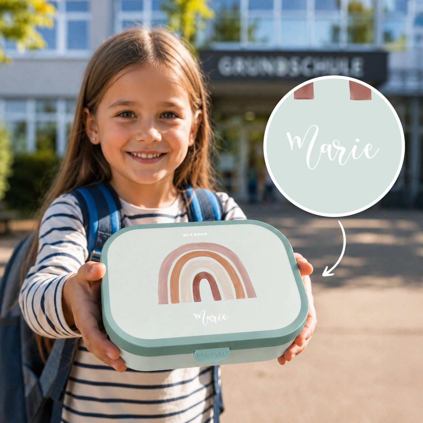 Personalisierte Mepal Brotdose "Regenbogen"