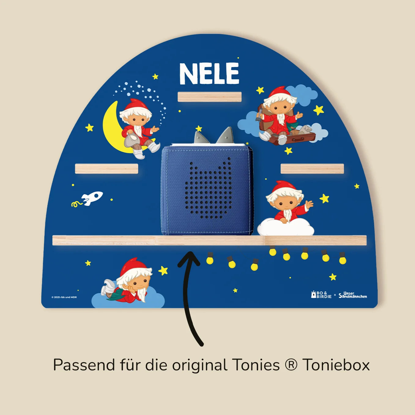 Personalisiertes Toniebox Regal "Unser Sandmännchen" “Gute Nacht”