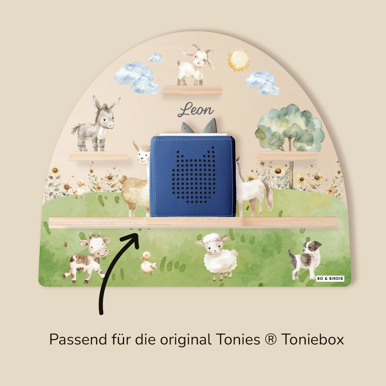 Personalisiertes Toniebox Regal "Bauernhof"
