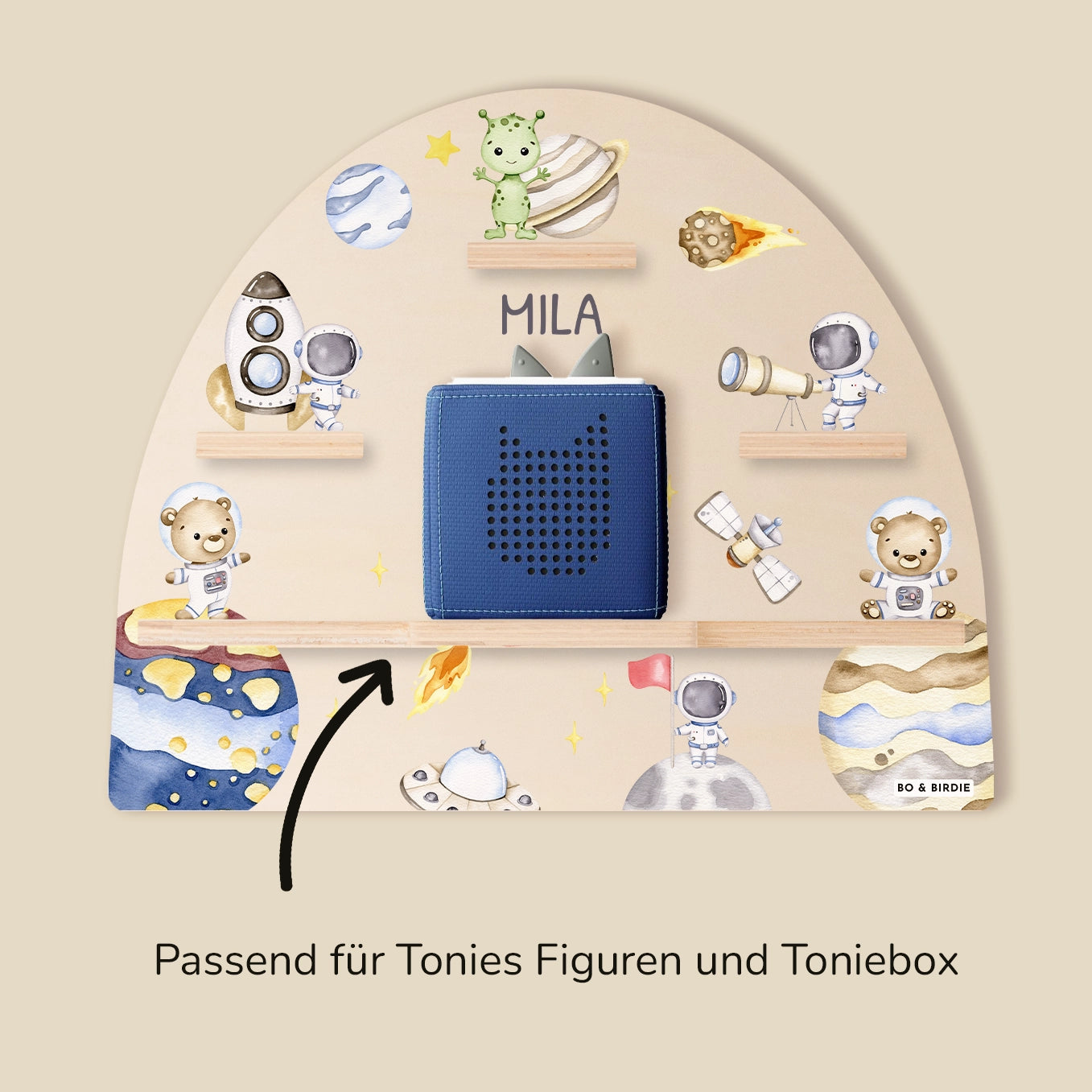 Personalisiertes Regal passend für Tonies "Astronauten Tiere"